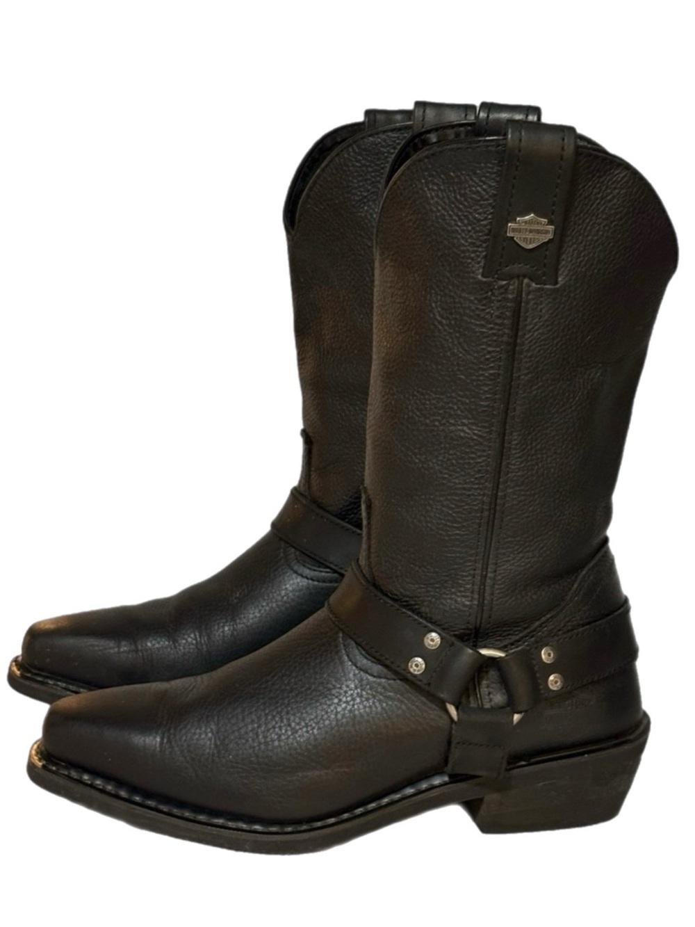 HARLEY DAVIDSON Vintage Men's Black Leather Harness Boot